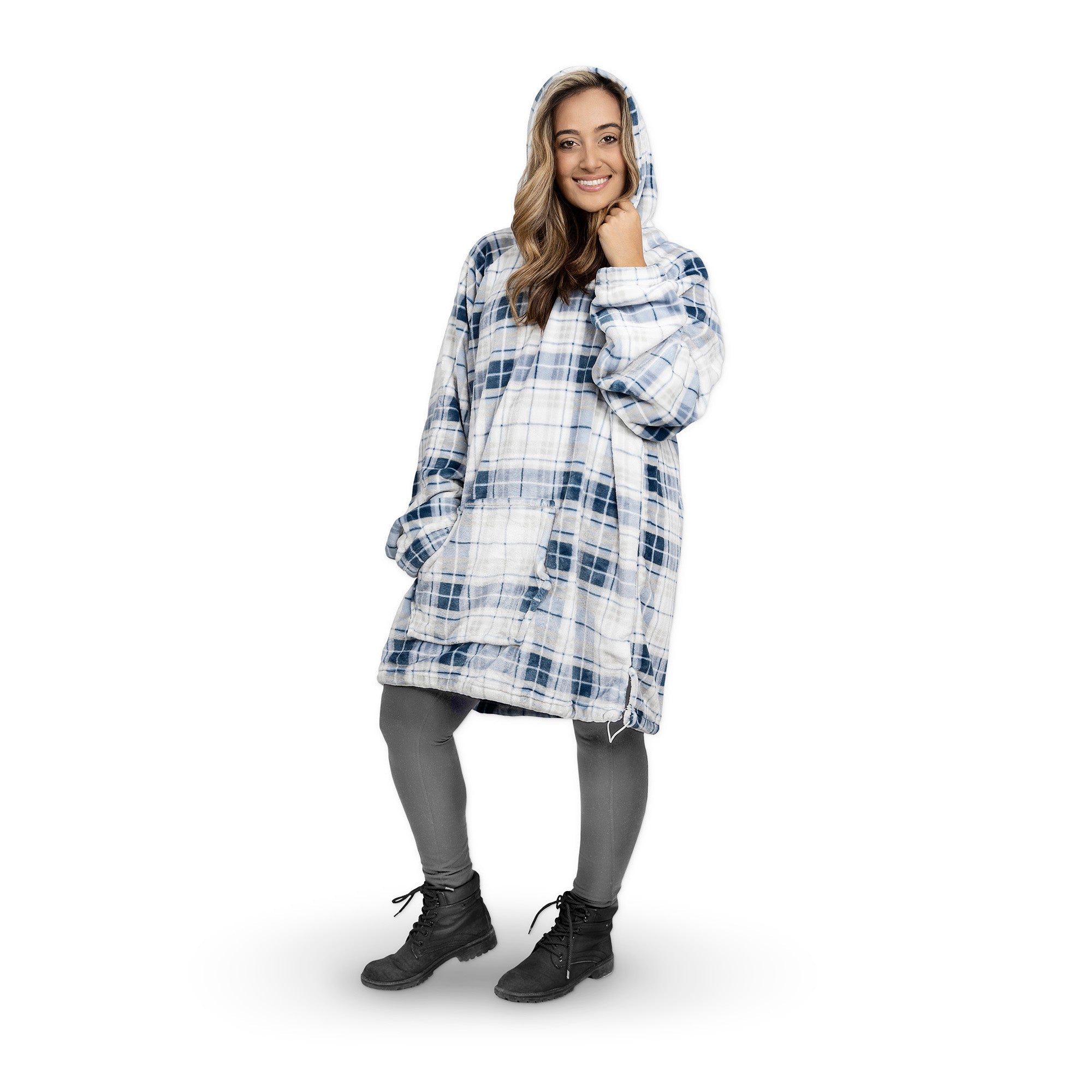 Super Soft Printed Blanket Throw Home Decor Bedding 37X32 Blue Plaid 