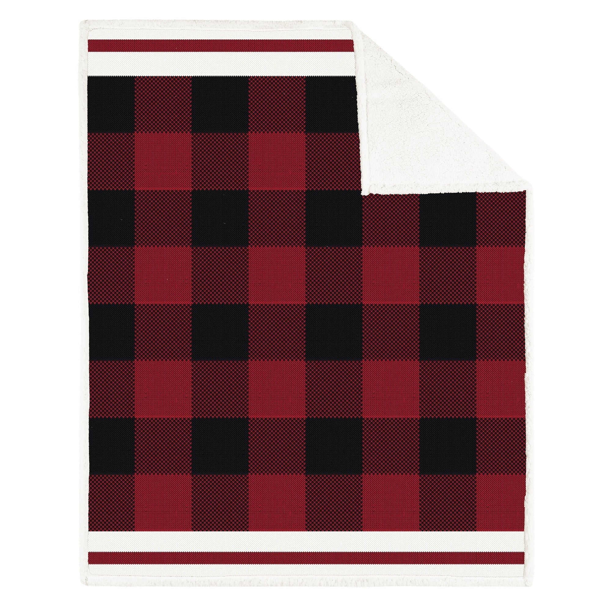 Super Soft Printed Blanket Throw Sherpa Home Decor Bedding 48X60 Buffalo Plaid Knit 