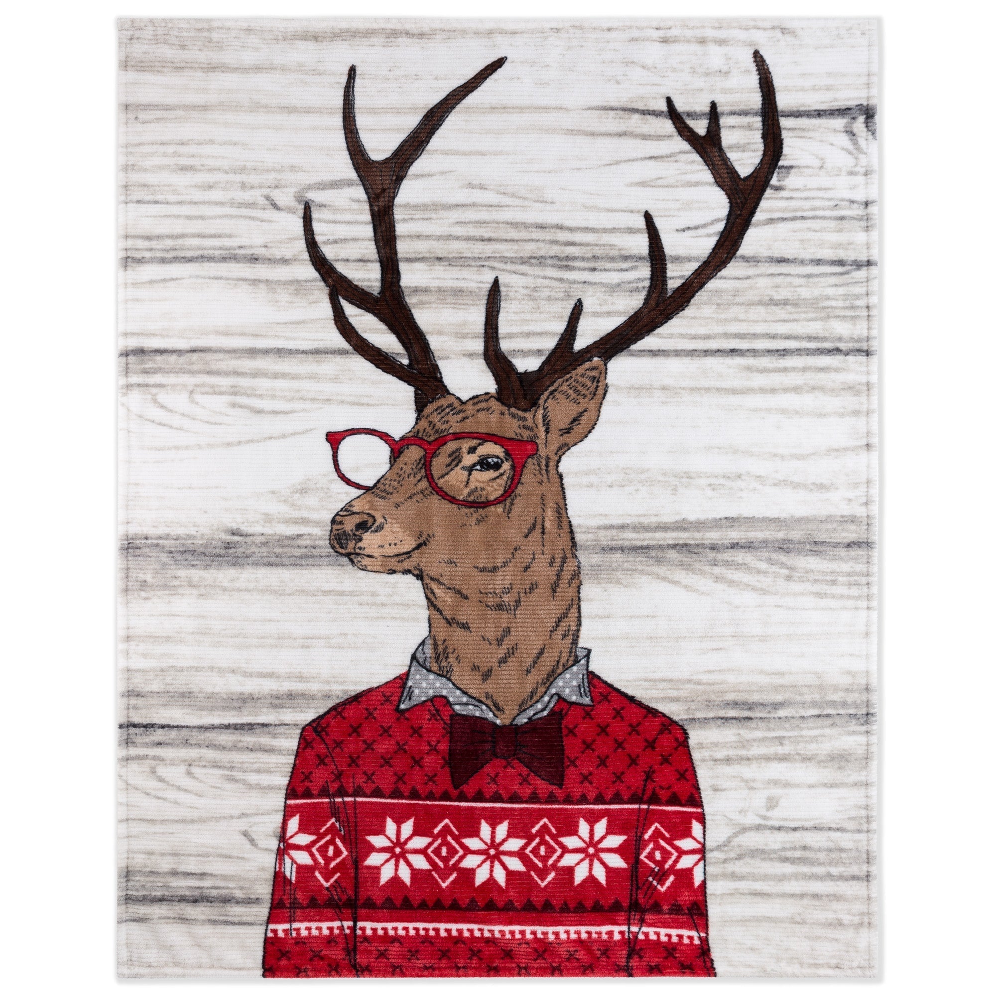 Super Soft Ribbed Flannel Blanket Throw Home Decor Bedding 48X60 Deer 