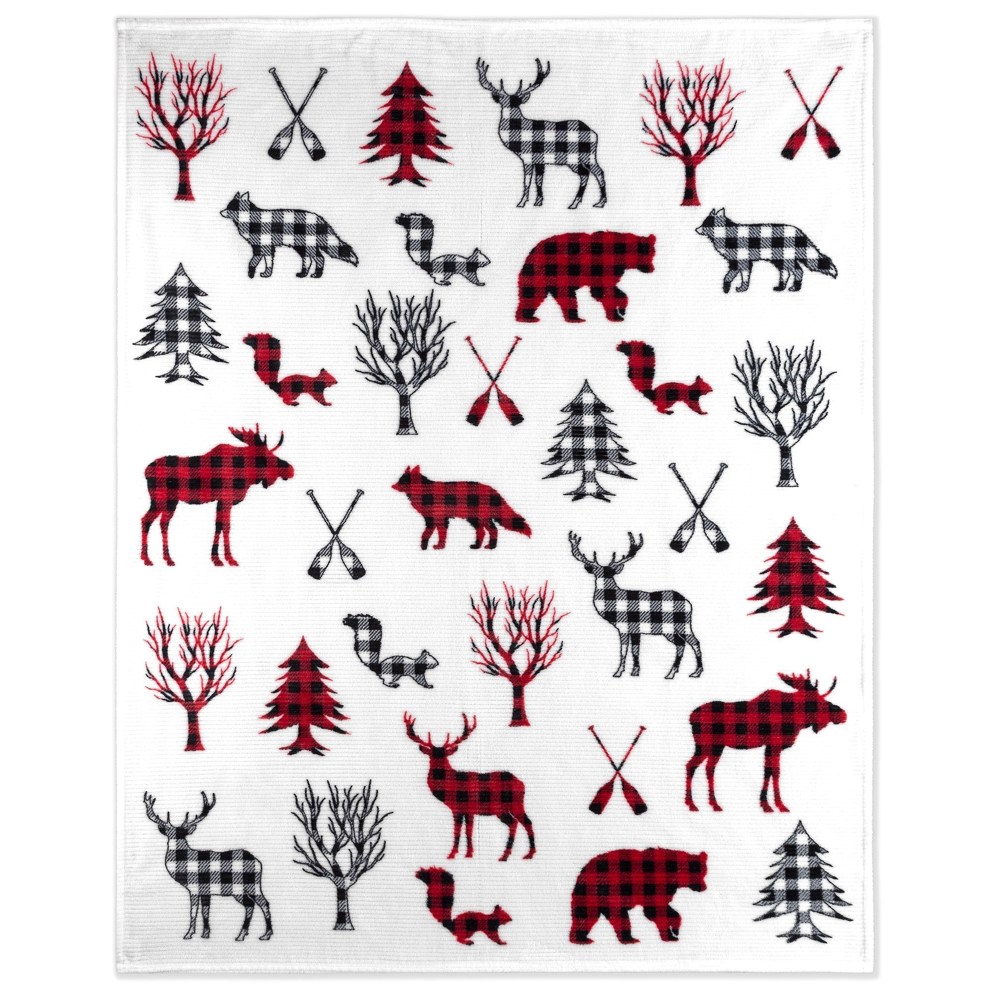 Super Soft Ribbed Flannel Blanket Throw Home Decor Bedding 48X60 Wildlife 