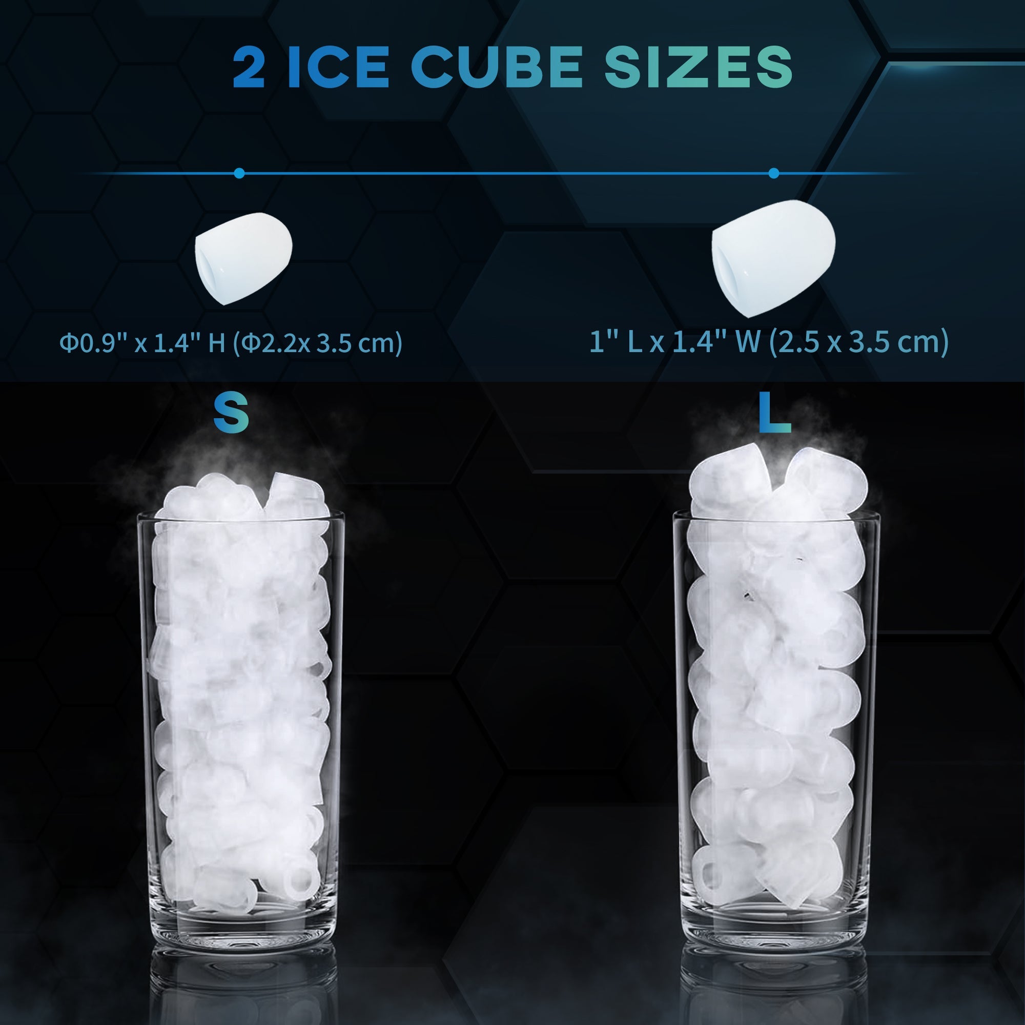 HOMCOM Ice Maker Machine Self Cleaning Portable Ice Cubes Capacity 26lbs/24Hrs 2 Bullet Ice Sizes 