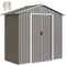 6.5x3.5ft Metal Garden Storage Shed for Outdoor Tool Storage with Double Sliding Doors and Vents, Light Grey