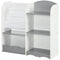 Qaba Kids Toy Storage Organizer Shelf Children Bookshelf for Bedroom Playroom Nursery Grey