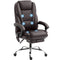 Massage Office Chair, Reclining Computer Chair with Adjustable Height and Footrest, Dark Brown