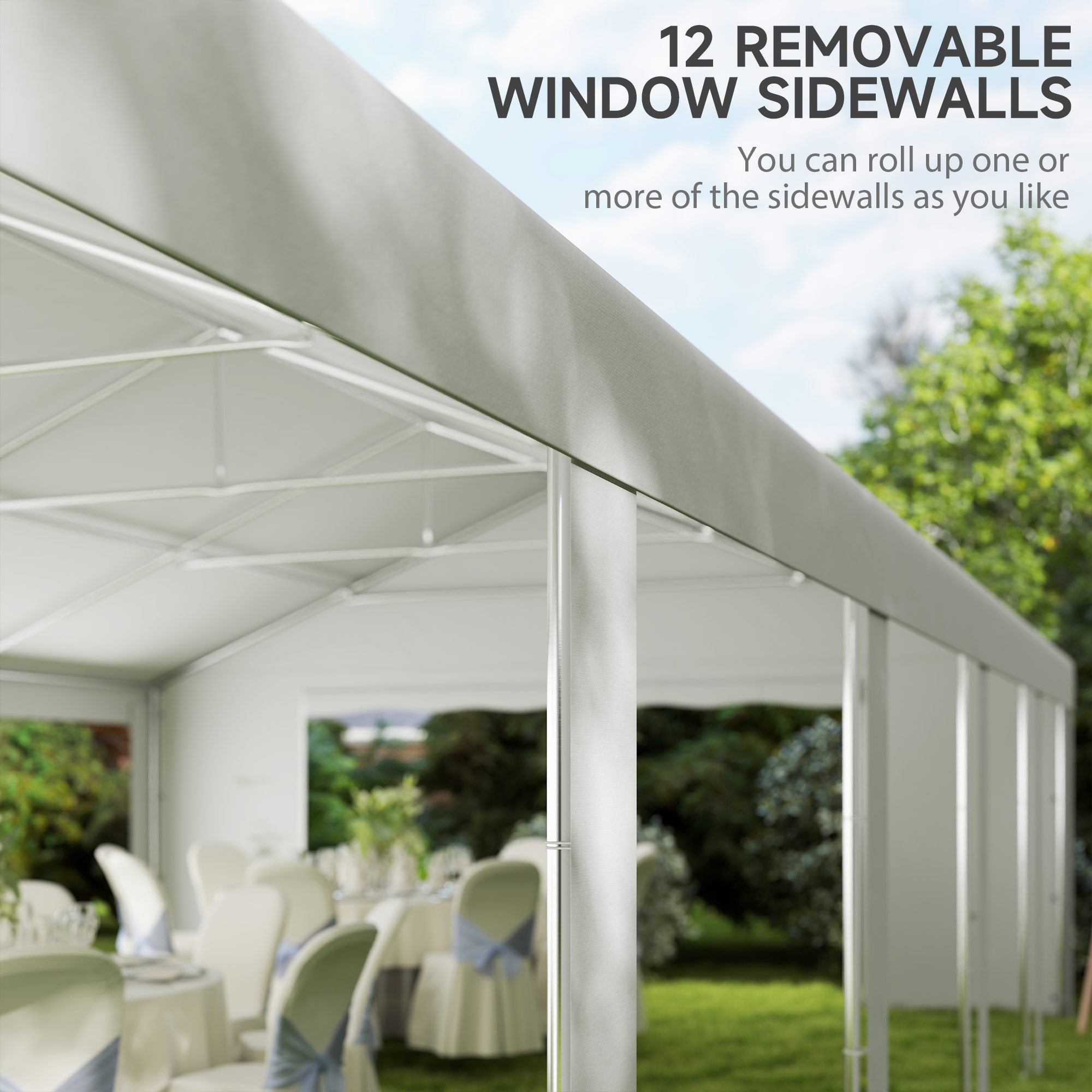 Outsunny 20' x 40' Party Tent, Outdoor Canopy Tent with 12 Removable Window Sidewalls for Parties, Wedding, Events, BBQ 