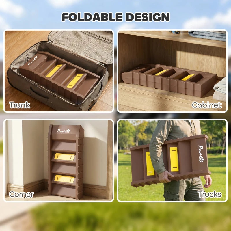 Foldable Dog Car Ramp with Anti-Slip Steps for Cars, SUVs & High Beds – 55 lb Capacity