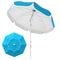 6 ft Beach Umbrella Portable with Sand Anchor, Carry Bag, Adjustable Height & Tilt, UPF50+ UV Protection, Blue