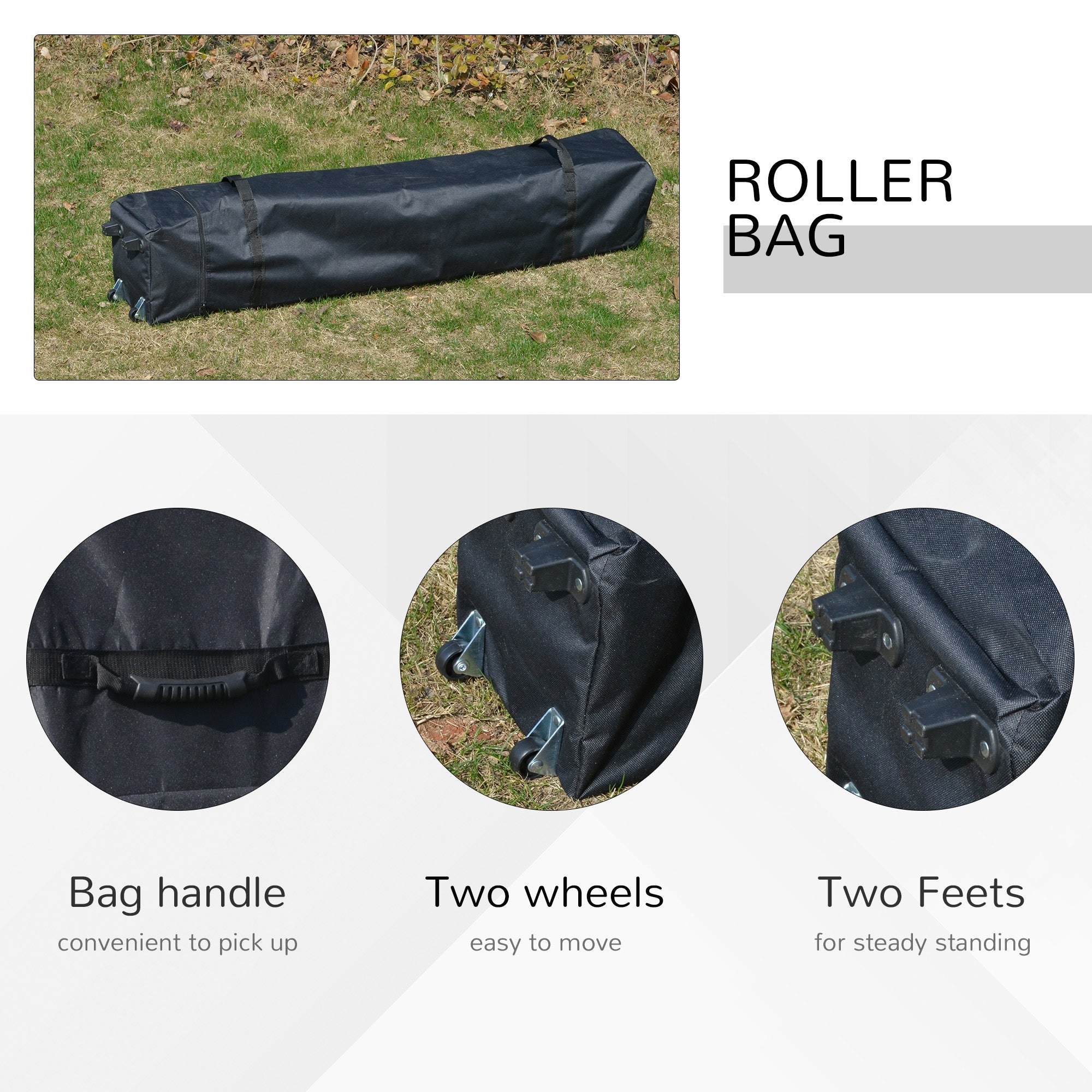 Outsunny 10' x 10' Pop Up Canopy Tent with Airy Top Vents and Wheeled Carry Bag for Outdoor, Garden, Patio, Black 