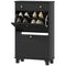 HOMCOM Slim Shoe Storage with 2 Flip Drawers and Adjustable Shelves Shoe Cabinet Organizer for 8 Pair, Black