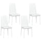 HOMCOM Set of 4 High Back Dining Chairs Upholstered Metal Legs Modern Kitchen Seating White