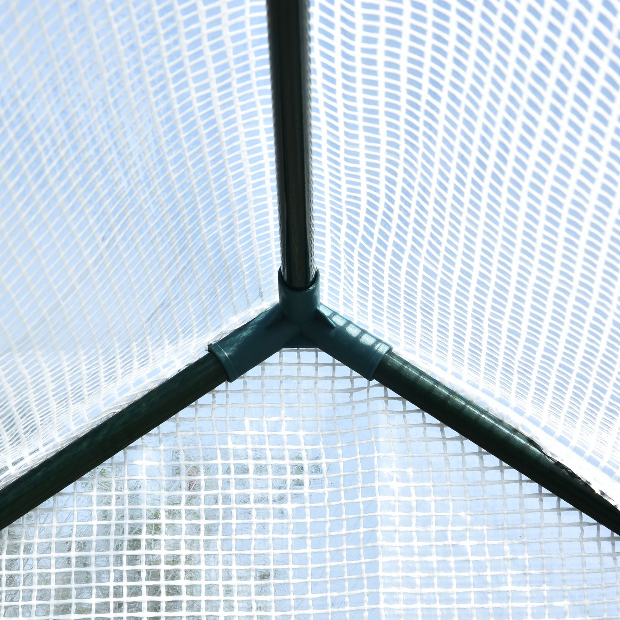 Outsunny Walk-in Grow Sanctuary: 73"x47"x75" Outdoor Portable Bloom Flower Warm Abode Tunnel Shed White 