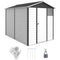 9' x 6' Garden Shed, Outdoor Storage Patio Shed w/ Sloped Roof, Lockable Door for Patio Lawn, Dark Grey
