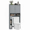 Modern Over the Toilet Storage Cabinet with 2 Doors, Above Commode Storage Cabinet with Toilet Paper Holder, Grey