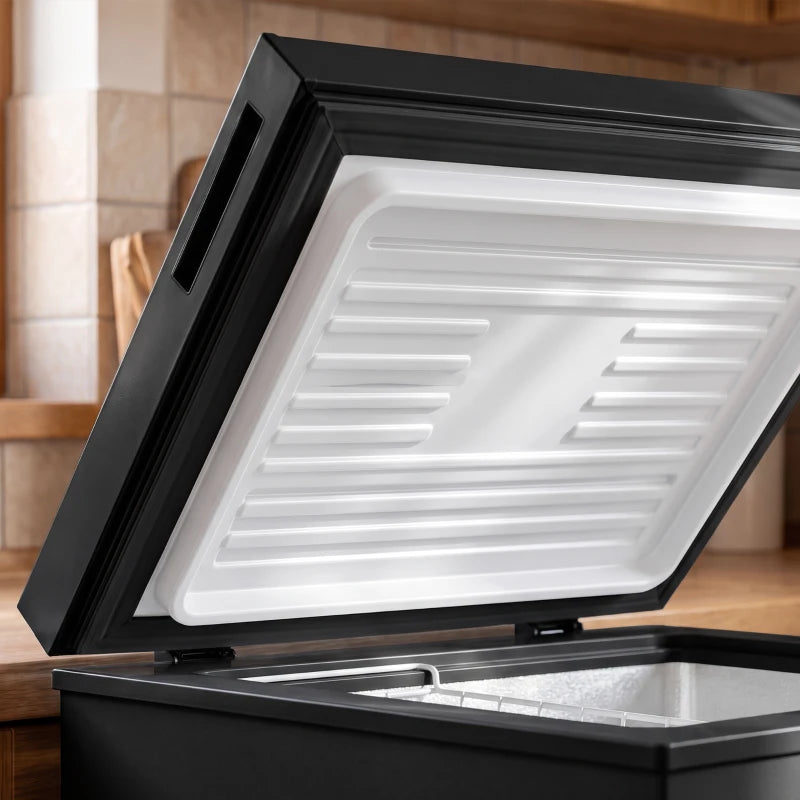 3.5 Cu. Ft. Chest Freezer with Adjustable Temperature Control & Storage Basket - Gray or Black