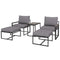 Outsunny 5 Pieces Outdoor Patio Furniture Set with Ottomans, Cushions, Small Patio Sofa Set for Garden, Backyard, Poolside, Grey