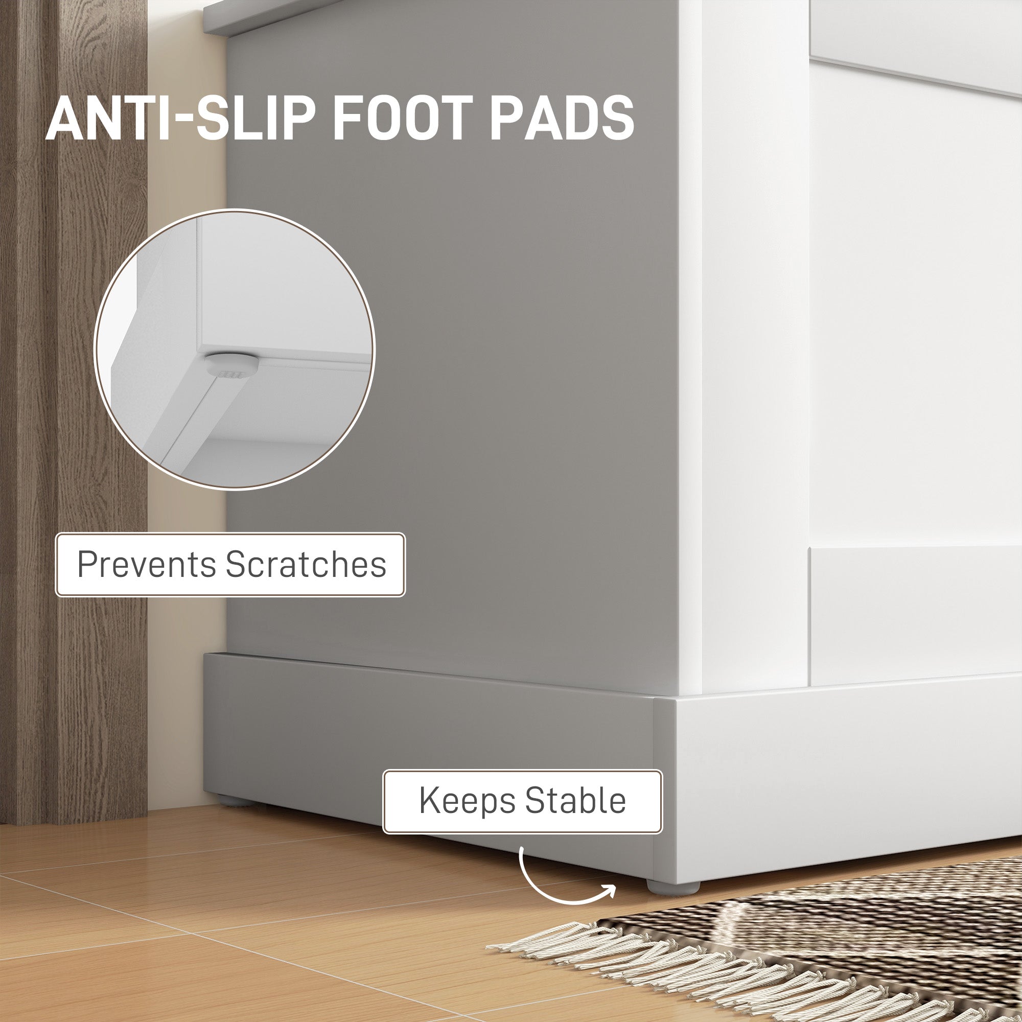 HOMCOM 39.4 Inches Storage Chest, Storage Trunk with Safety Hinge, Wooden Toy Box for Living Room, White Wood Grain 