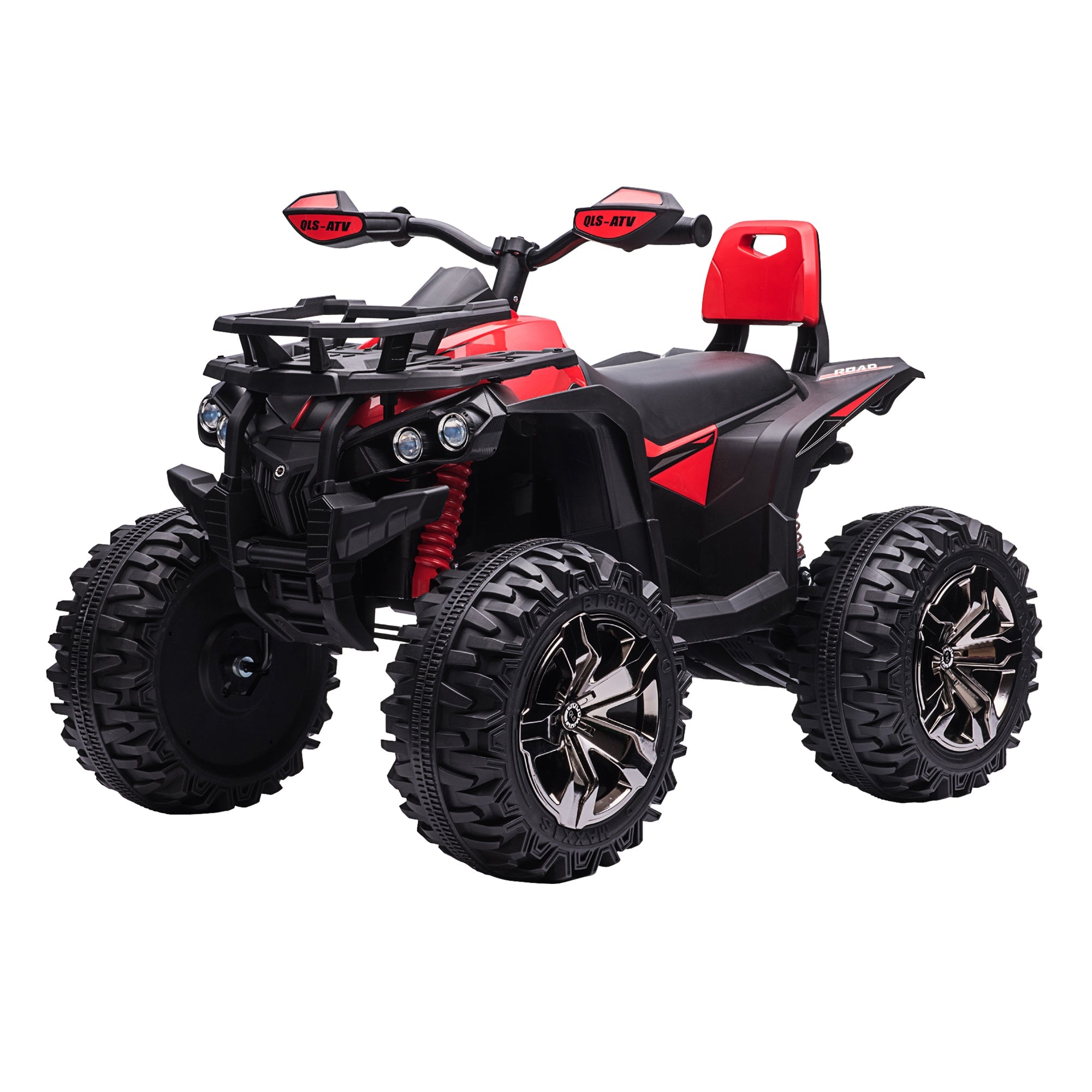Aosom 12V Kids 4-Wheeler ATV: MP3, Headlights, Battery Powered, Red 
