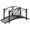 Outsunny Garden Bridge 3.3FT, Decorative Classic Backyard Pond Bridge with Safety Railings Black