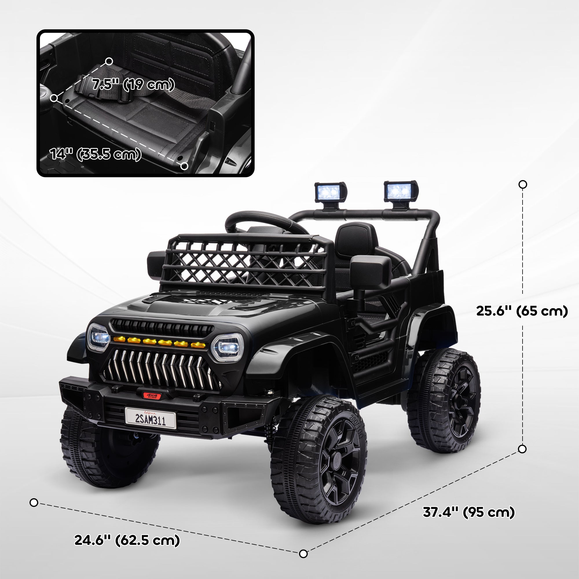 Qaba 12V Ride on Truck, Electric Car for Kids with Remote Control, Suspension, 3 Speeds, USB Music Headlights, Black 