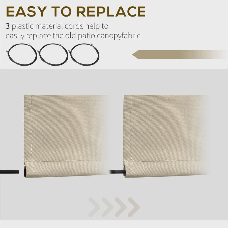 9' x 8' Outdoor Sunshade Canopy Awning Cover, Retractable Awning Fabric Replacement, UV Protection, Beige