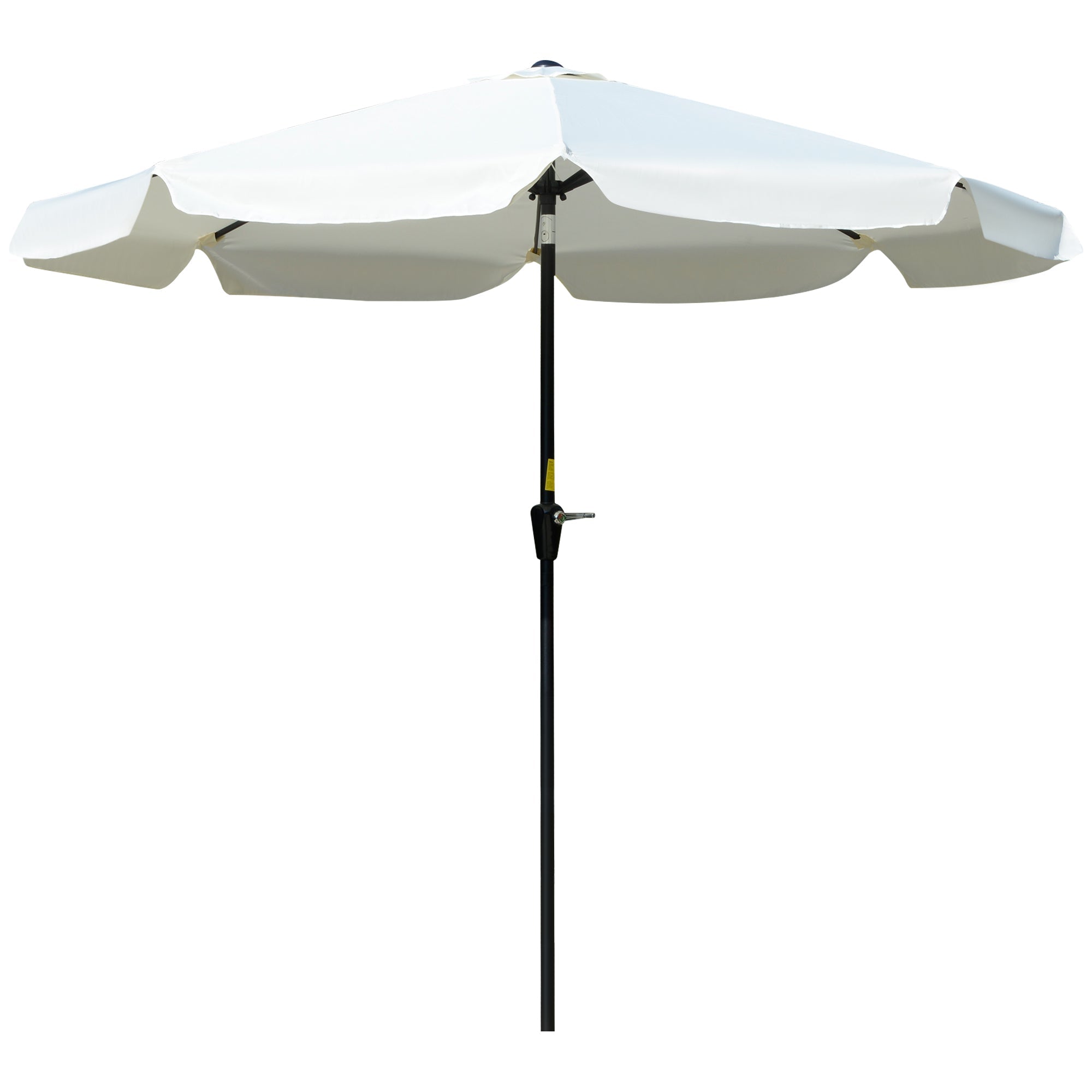 Outsunny Market Umbrella: 8.5ft Round Outdoor Table Umbrella with Tilt Crank for Patio Cream White 
