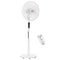 HOMCOM Standing Floor Fan with Remote Tall Pedestal Cooling Fan for Home Bedroom White