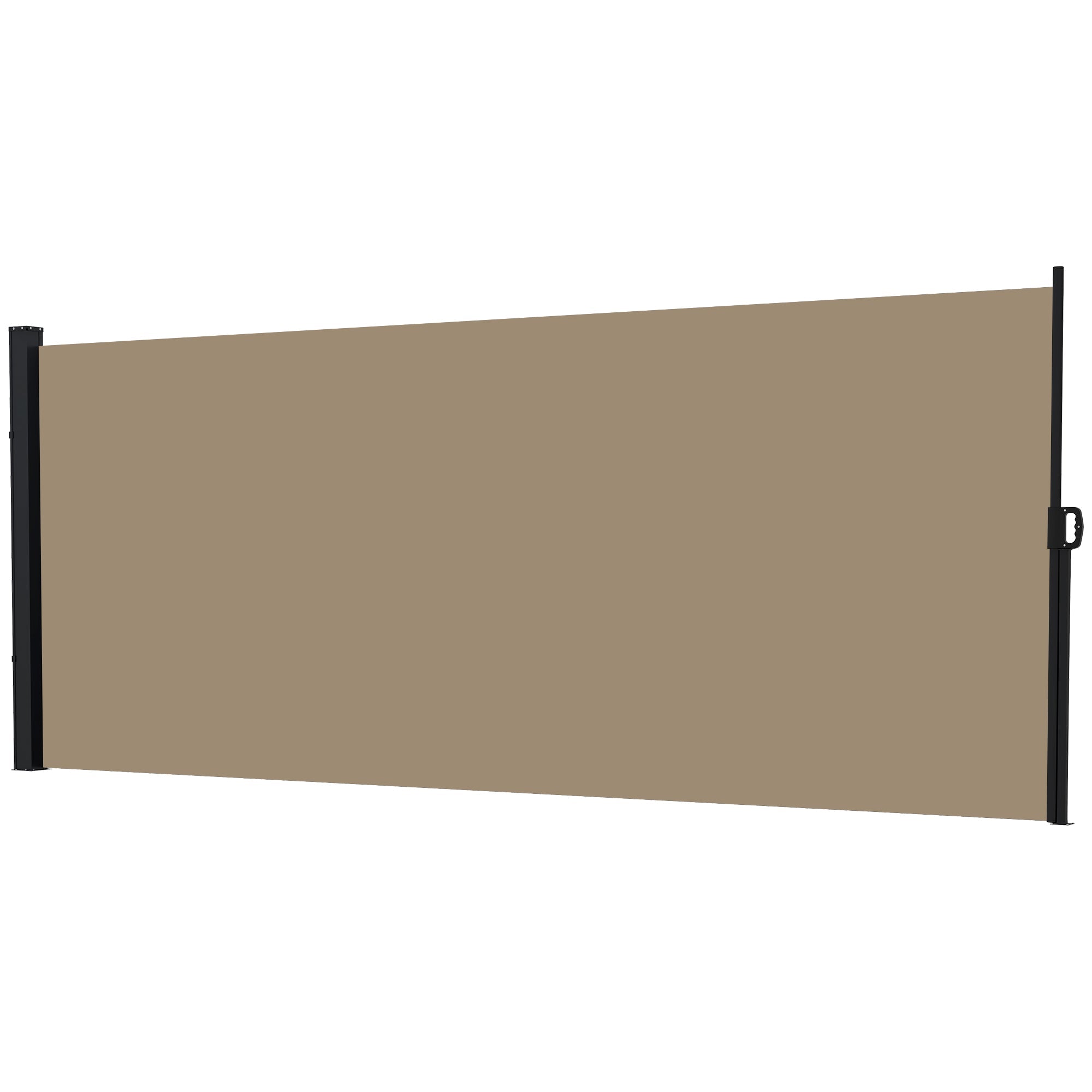 Outsunny 13' x 5' Retractable Side Awning, Outdoor Privacy Screen for Garden, Hot Tub, Balcony, Terrace, Pool, Khaki 