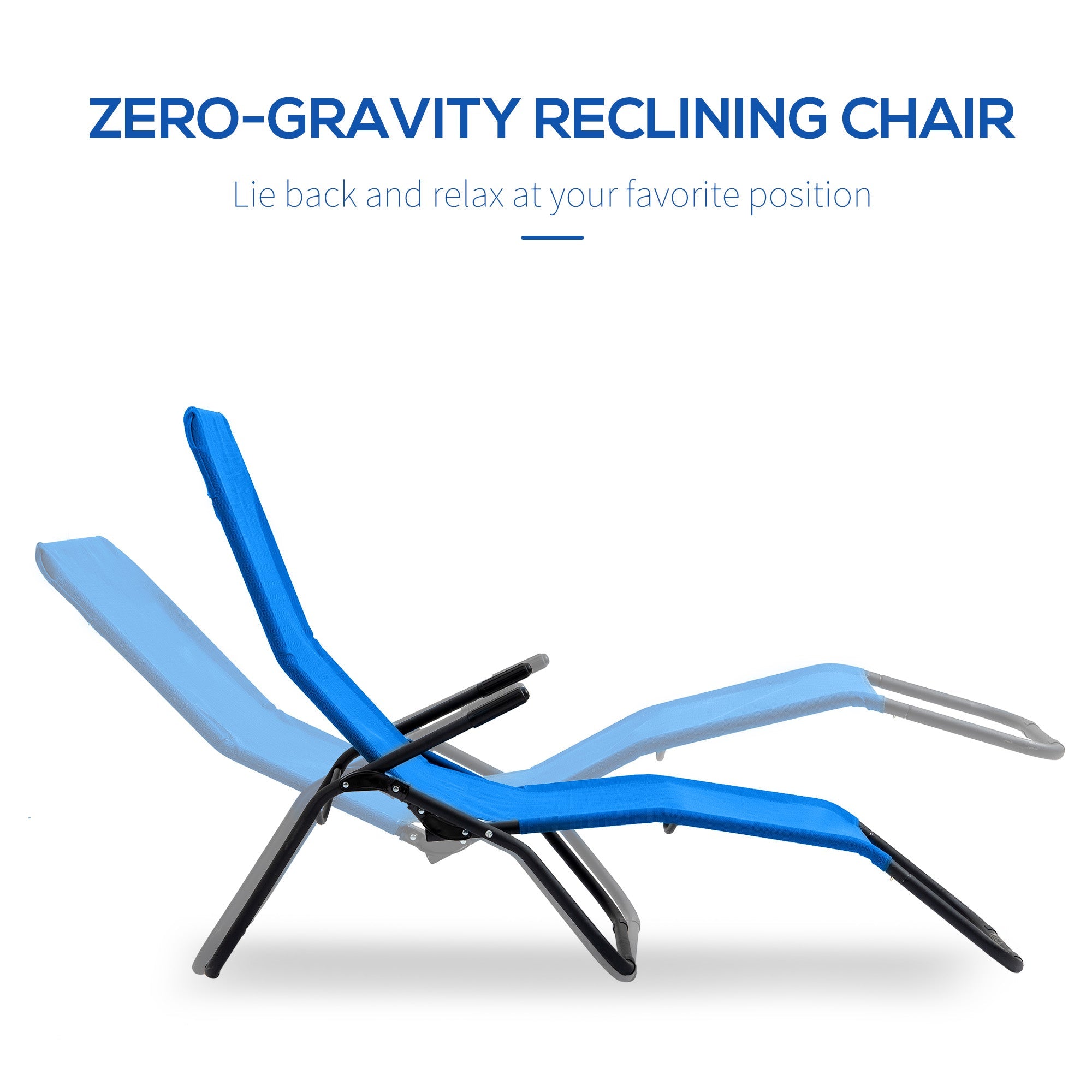 Outsunny Mesh Serenity: Zero Gravity Lounge Chair Recliners, Folding Rocking Chair, Outdoor Chaise Lounge for Beach, Poolside, Blue 