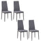 HOMCOM Set of 4 Dining Chairs High Back Linen Metal Legs Modern Accent Seating Grey