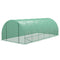 Outsunny 20'x10' Walk-In Greenhouse Sprinkler System Tunnel Wide Roll-Up Door 12 Mesh Windows Green