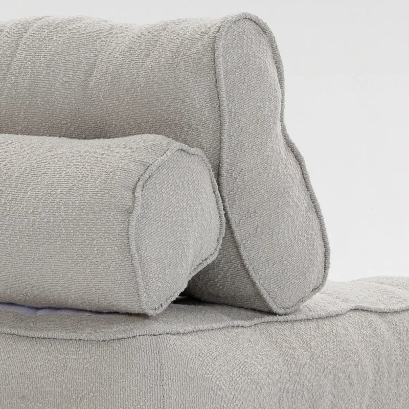 3-in-1 Folding Sofa Bed Chair with Thick Cushion & 2 Pillows – Beige Grey