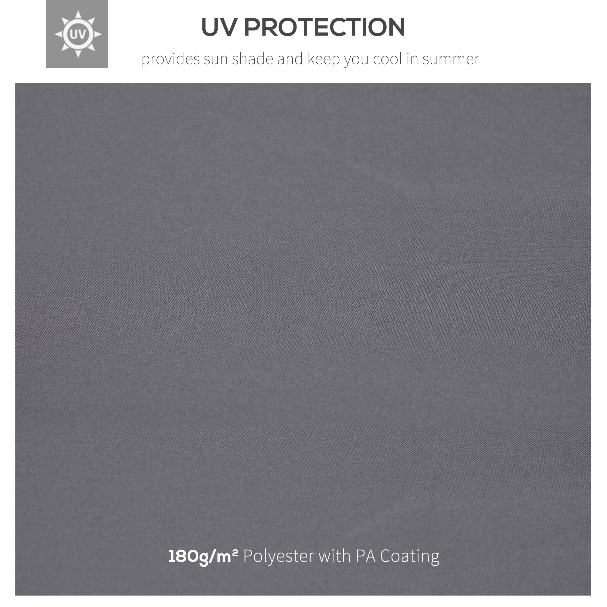 Outsunny 9.84' x 9.84' Square 2-Tier Gazebo Canopy Replacement Top Cover Outdoor Garden Sun Shade, Dark Grey 