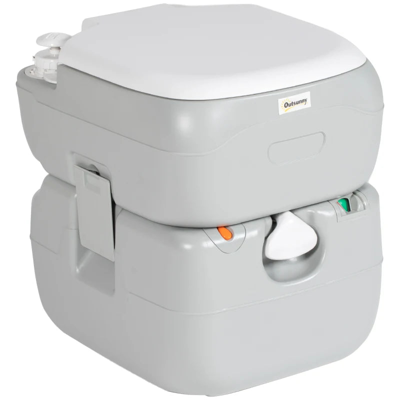Porta Potty, 5.8 Gallon Portable Toilet with Level Indicator and Anti-Leak Pump for Camping, Boating, Hiking, Travel, RV