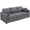 Modern Upholstered Couch, 3 Seater Sofa with Thick Spring Cushions and Deep Seat for Living Room, Dark Grey