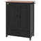 Pet Food Storage Container Dog Feeding Station w/ Adjustable Panel, Hooks, for Medium Sized Dogs, Black