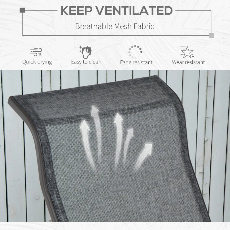 Patio Glider with Breathable Mesh Fabric, Outdoor Glider Chair, Garden Rocking Gliding Seat for Patio, Yard, Porch, Grey