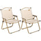 Outsunny Set of 2 Camping Chair, Lightweight Folding Chair, Portable Armchairs, Excellent for Festivals, Fishing, Khaki
