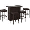 Outsunny Patio Bar Set 5PC Rattan Bistro Set Garden Wicker Barstool and Table Outdoor Dinning Set Dark Brown