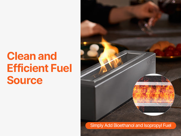 VEVOR Tabletop Fire Pit Bowl 15 inch Concrete Fireplace Indoor Outdoor Patio 