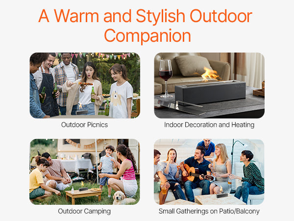 VEVOR Tabletop Fire Pit Bowl 15 inch Concrete Fireplace Indoor Outdoor Patio 