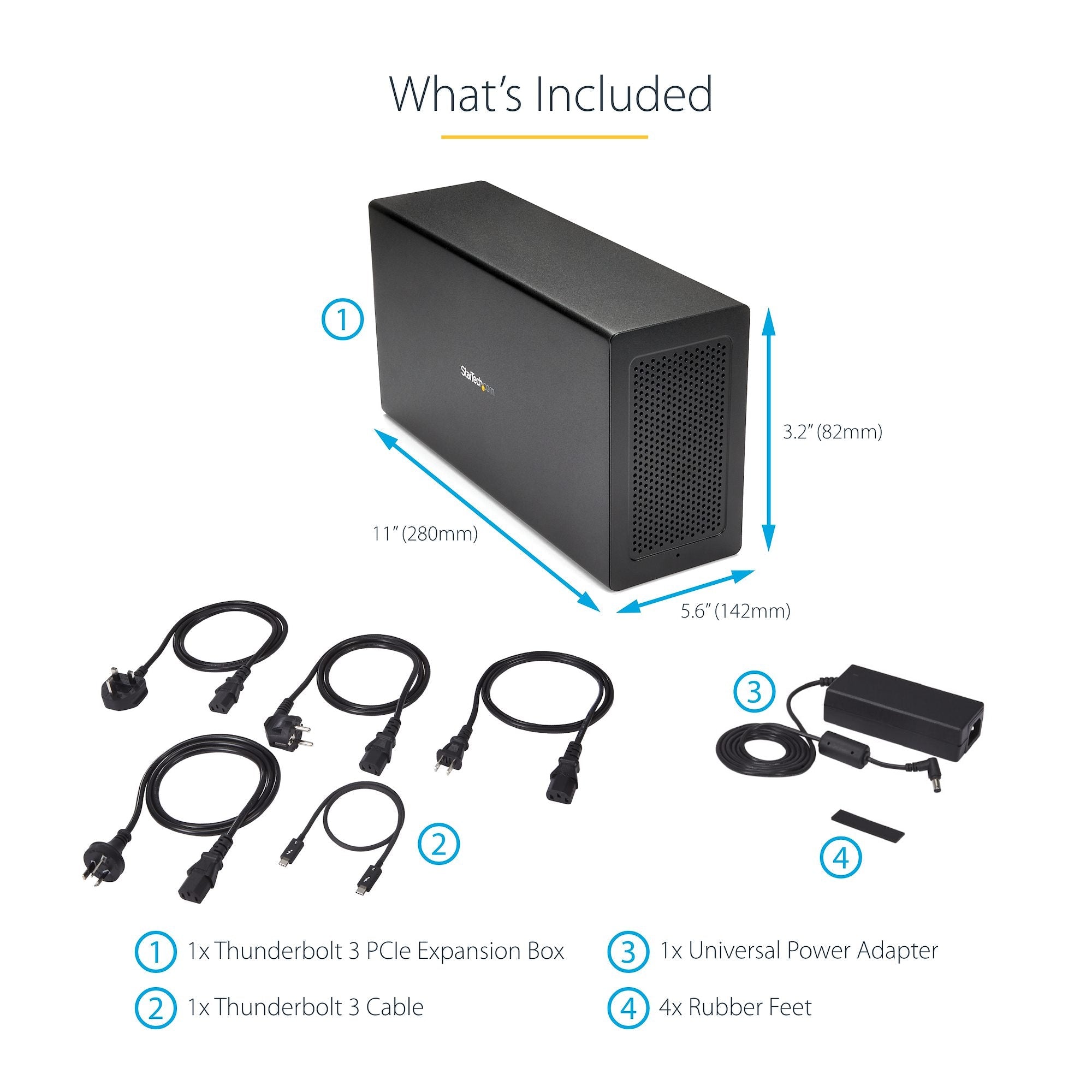 Thunderbolt 3 PCIe Expansion Chassis, External Enclosure with One PCI Express Slot, PCIe Box for Laptops/Desktops/All-In-Ones, 5K/4K Output Via TB3/DP Ports, TAA Compliant 