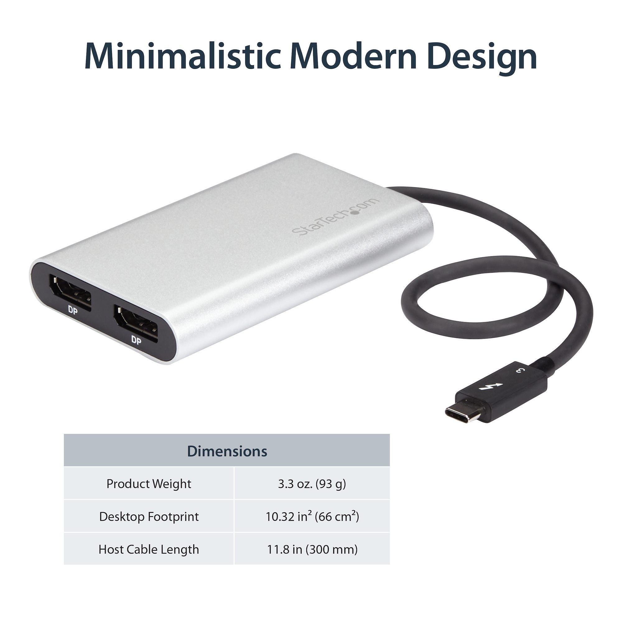 Thunderbolt to Dual DisplayPort Adapter, Dual 4K 60Hz Thunderbolt to DP Converter, 2x DisplayPort Monitor Video Display Adapter, Thunderbolt Certified - Mac & Windows 