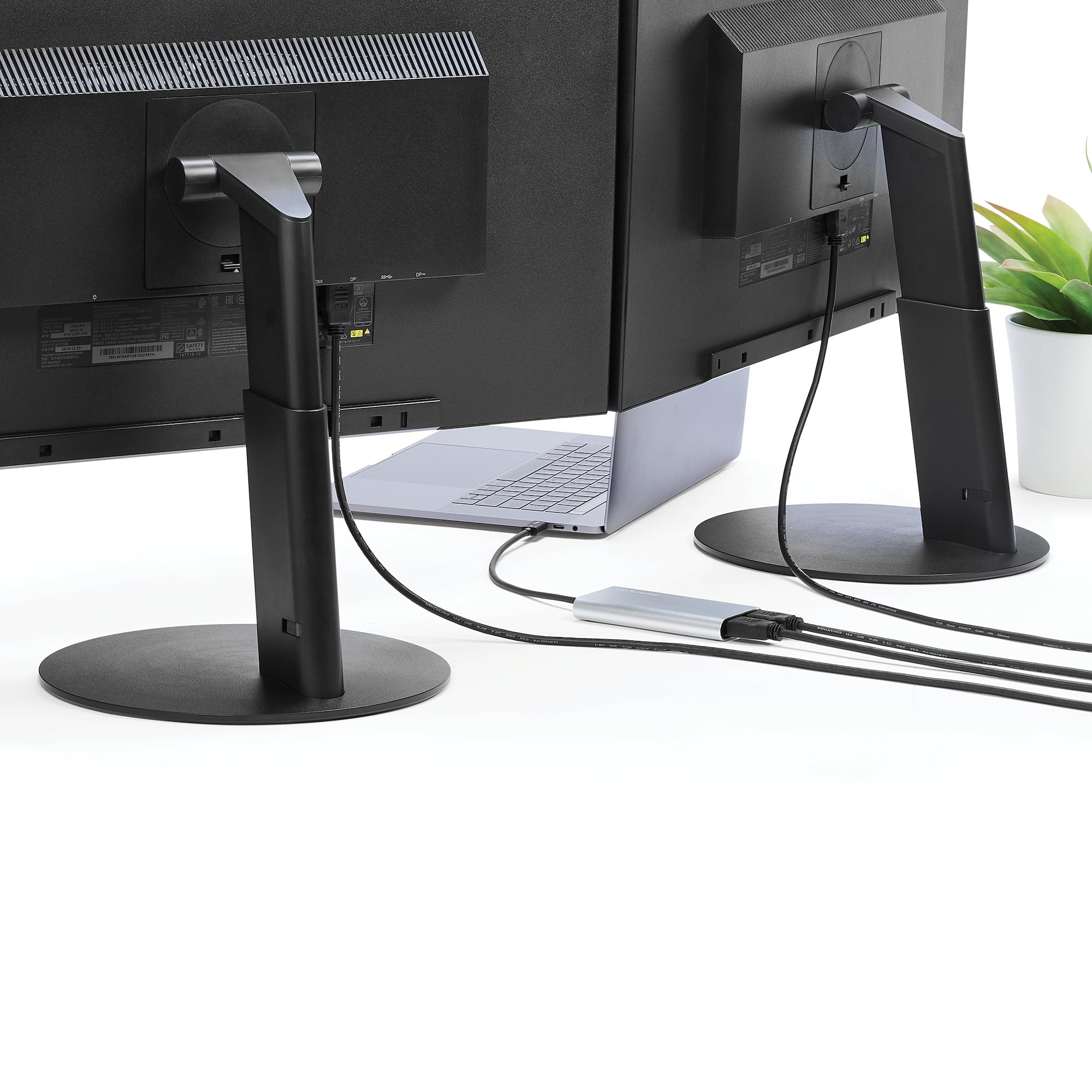 Thunderbolt to Dual HDMI 2.0 Adapter, Dual 4K 60Hz Thunderbolt to HDMI Converter, 2x HDMI Monitor Video Display Adapter, Thunderbolt Certified - Mac & Windows 