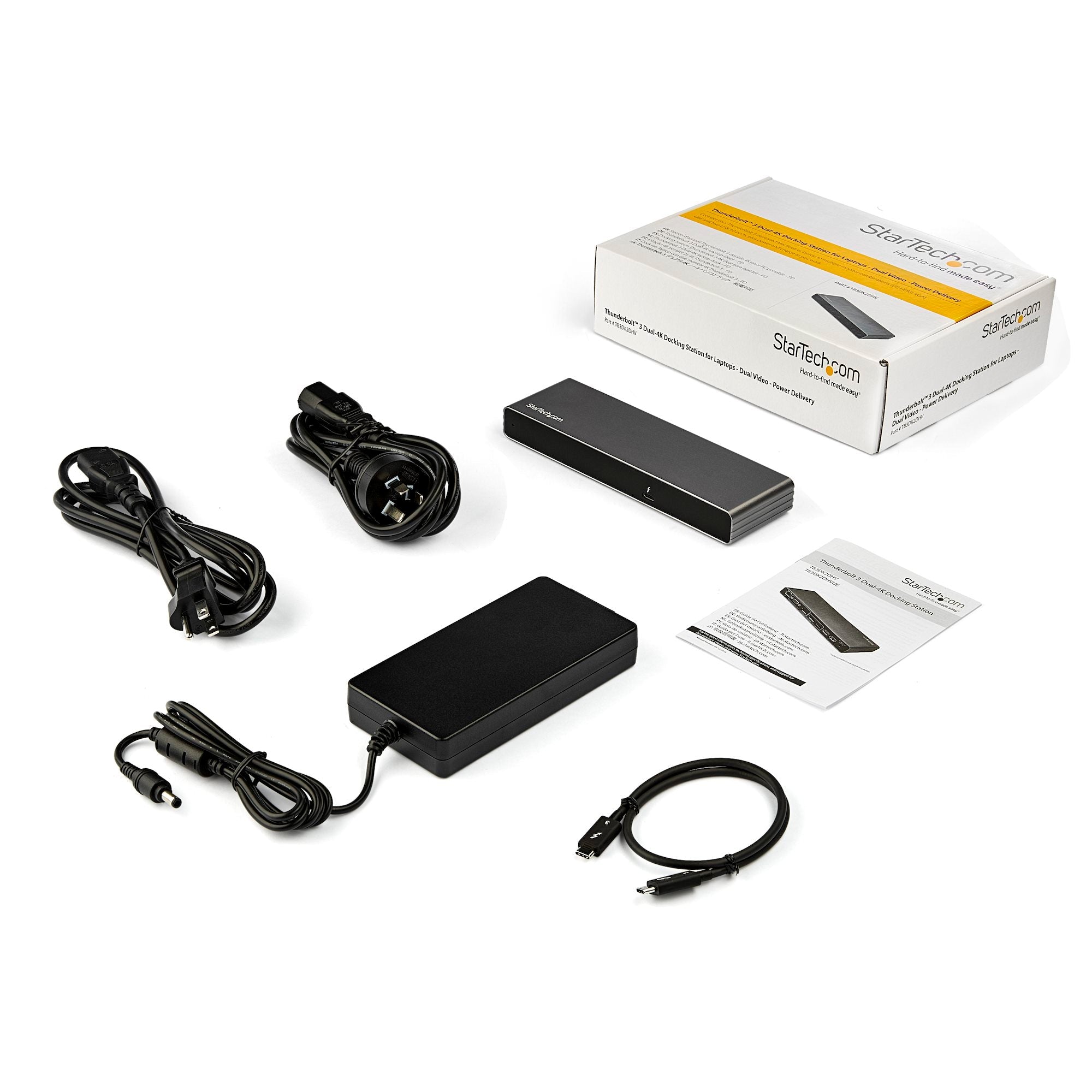 Thunderbolt 3 Dock - Dual 4K 60Hz Monitor TB3 Laptop Docking Station with DisplayPort, HDMI & 1080p VGA - 85W Power Delivery & Charging - 2x USB-A, Ethernet - Mac & Windows - TAA 