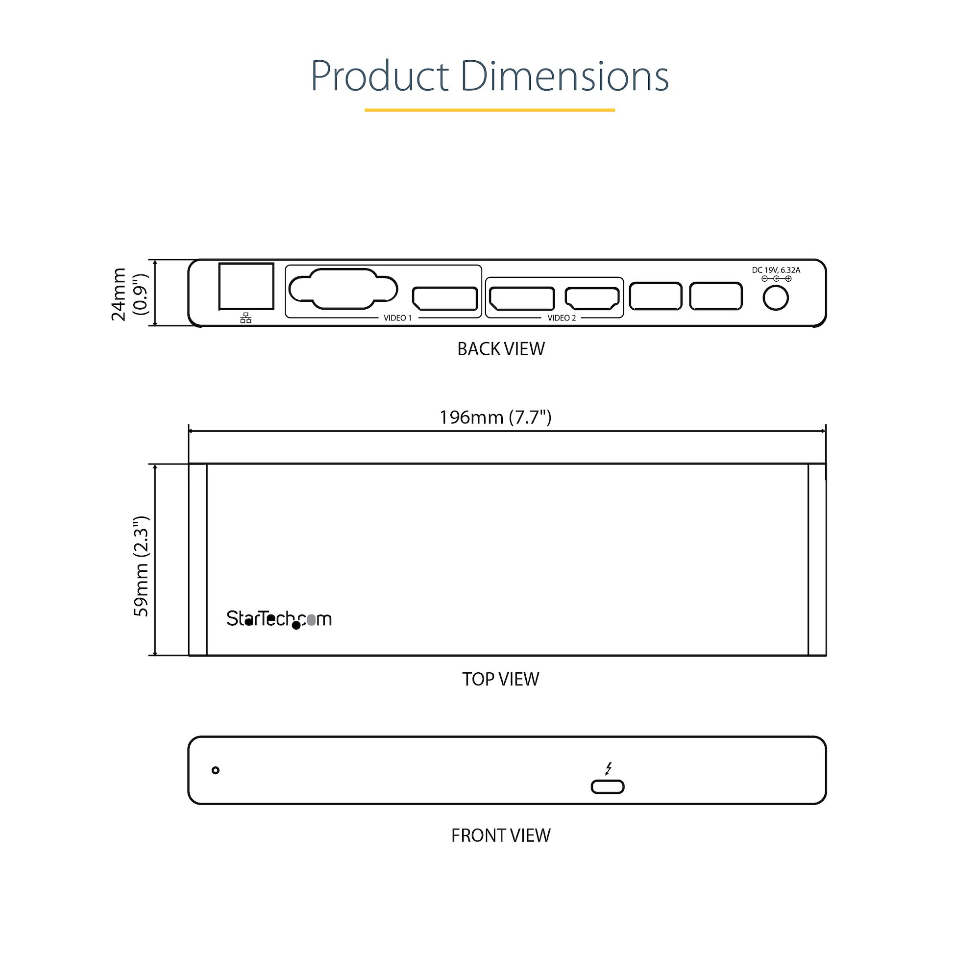 Thunderbolt 3 Dock - Dual 4K 60Hz Monitor TB3 Laptop Docking Station with DisplayPort, HDMI & 1080p VGA - 85W Power Delivery & Charging - 2x USB-A, Ethernet - Mac & Windows - TAA 