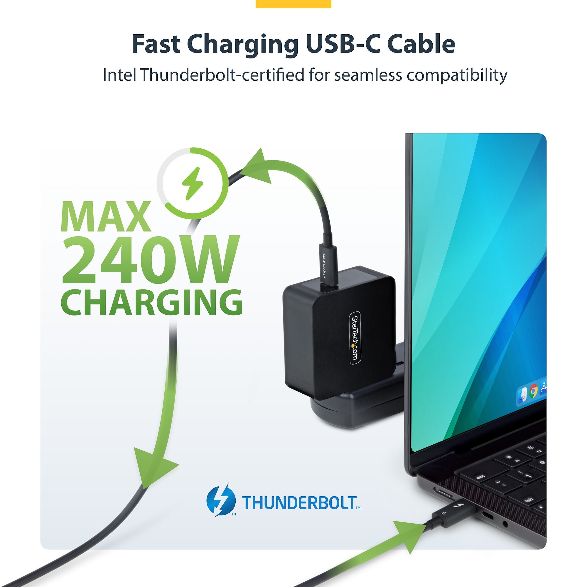 Thunderbolt 5 Cable, 80Gbps/Up to 120Gbps, 240W PD, 8K 60Hz, Certified Thunderbolt Cable - Compatible w/Thunderbolt 4/USB4/USB-C 