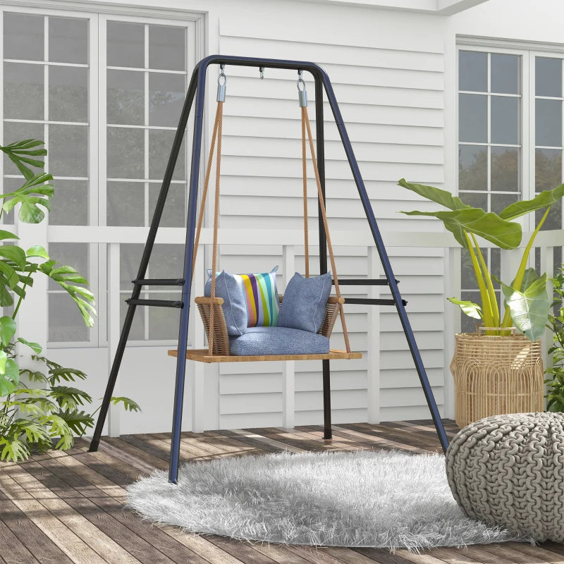 Hammock Chair Stand, Hanging Heavy Duty Metal Frame Hammock Stand for Hanging Hammock Air Porch Swing Chair, Egg Cahir, Indoor & Outdoor Use, 48.8" x 56.3" x 70.9" Black