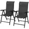 Outsunny 2PC Outdoor Wicker Folding Chairs Adjustable Backrest Patio Furniture Grey