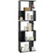 5-Tier Geometric Bookshelf, S Shaped Bookcase, Modern Freestanding Display Shelf Unit for Home Office, Black