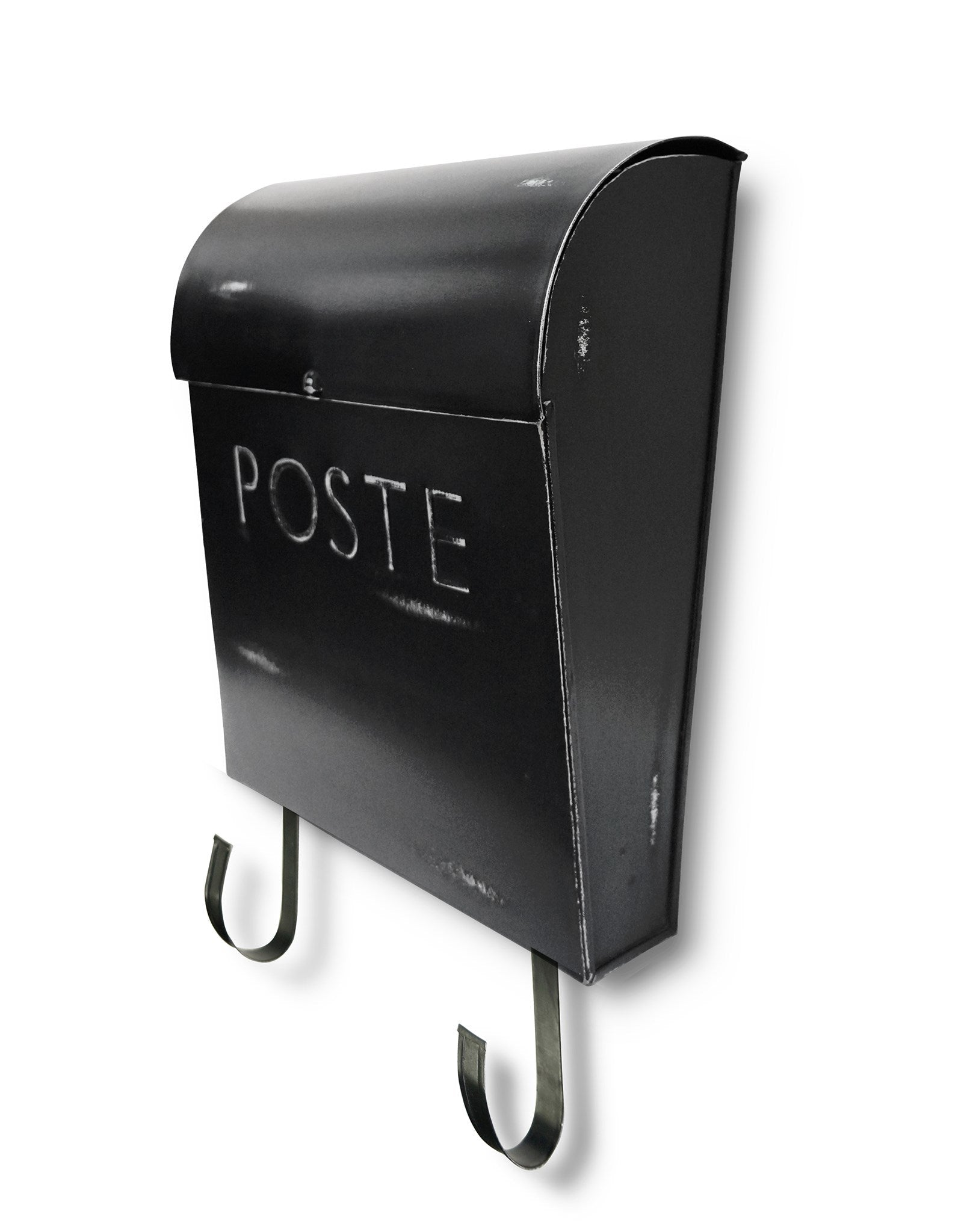 Rustic Euro Mailbox Rustic  Black With POSTE, Last Chance 